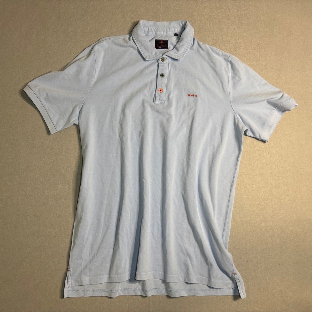 N.Z.A. New Zealand Auckland Tukituki Men's 3XL Light Blue Cotton Polo - Picture 2 of 16